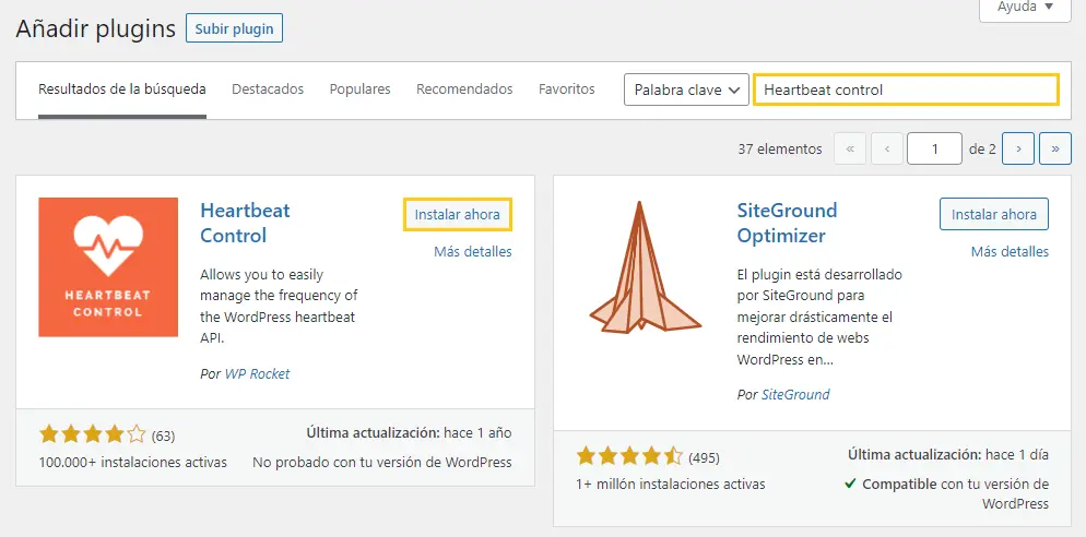 añadir plugin heartbeat control