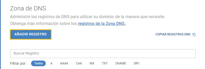 añadir registro