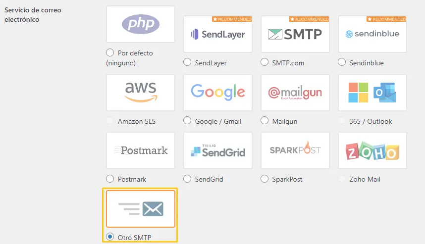 Otro smtpt WP Mail SMTP