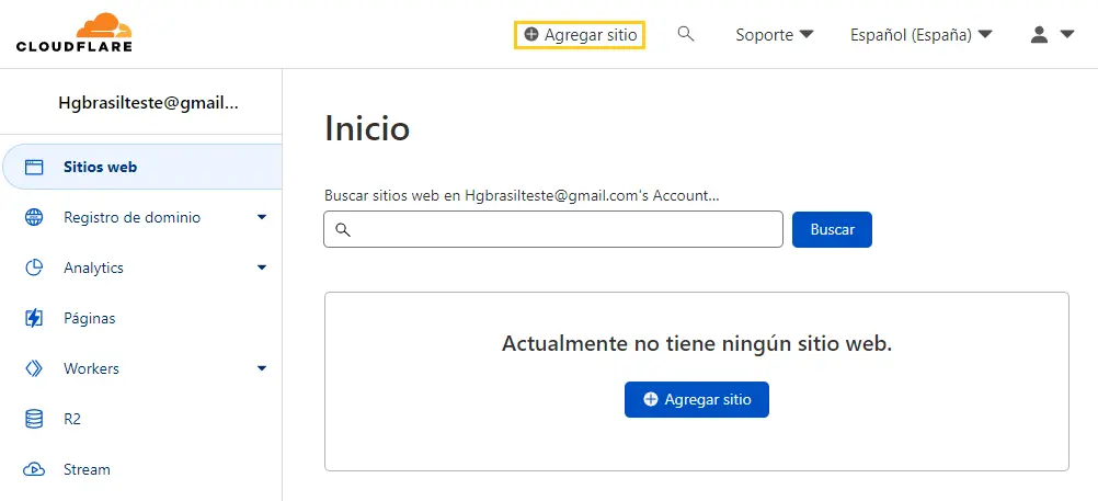 agregar sitio a cloudflare