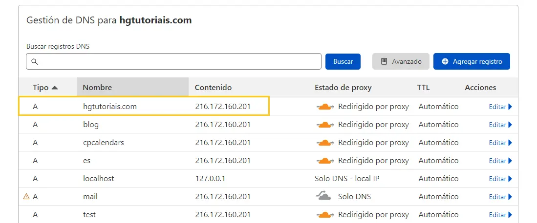 dns configurar cloudflare en tu sitio web