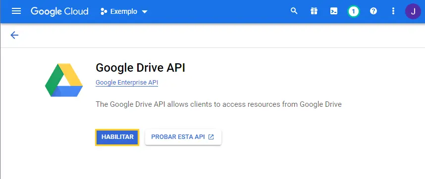 habilitar api google drive