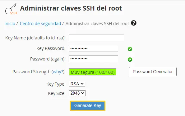 creando clave ssh