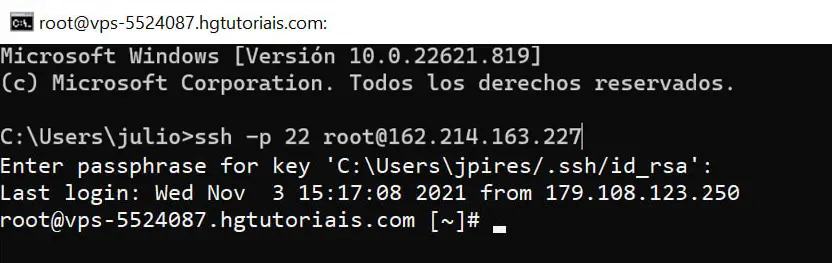 acceder ssh via clave ssh