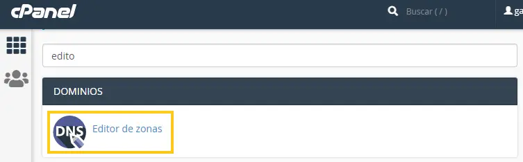 Editor de zonas cPanel