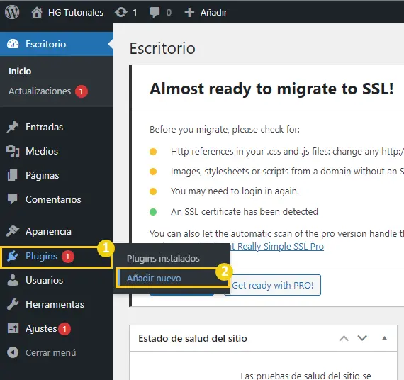 plugins > anadir nuevo wordpress