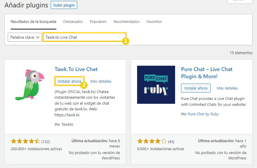 tawk to live chat plugin wordpress