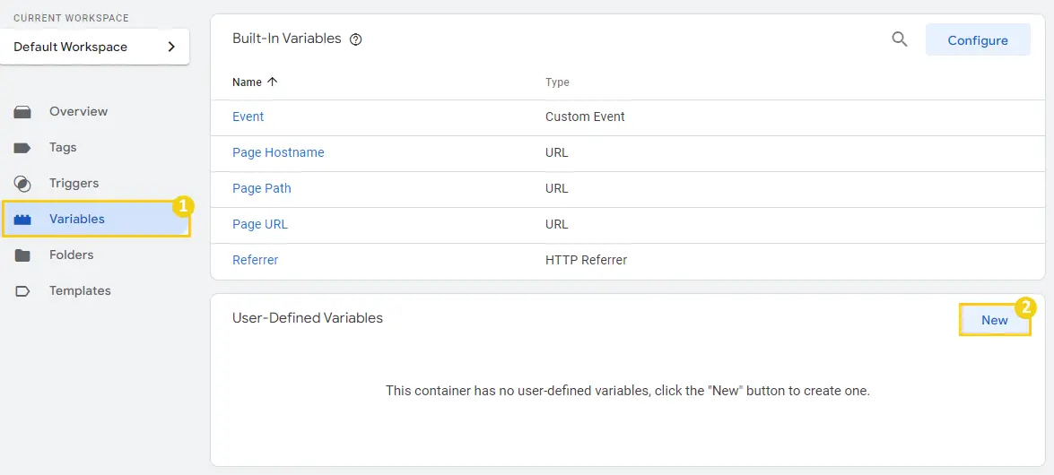 variables Google Tag Manager