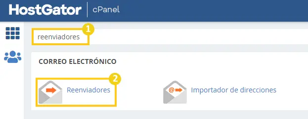 reenviadores cpanel pantalla