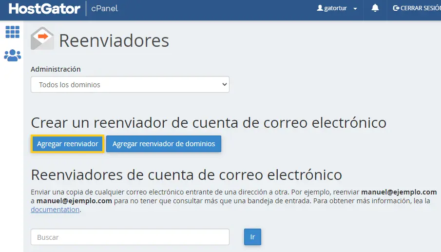 reenviadores cpanel