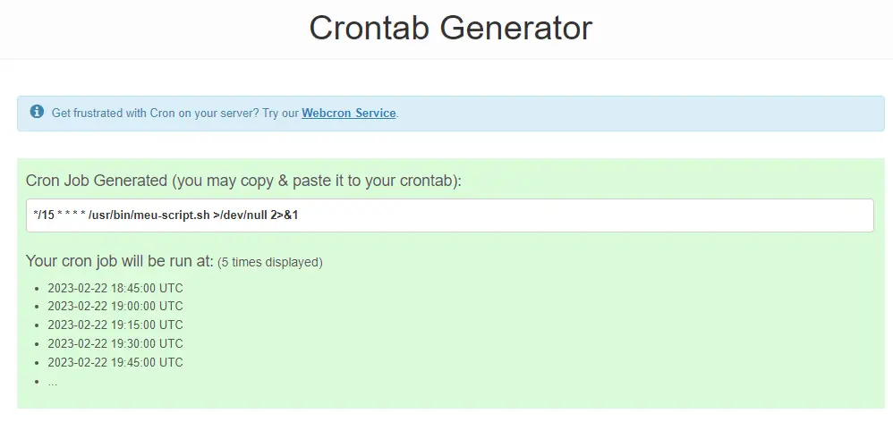 crontab generator