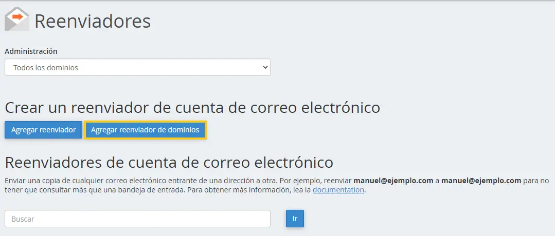 dominio reenviador 
