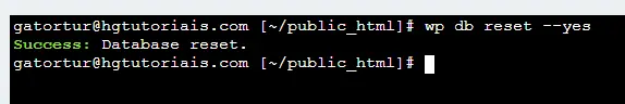 wp db reset –yes 