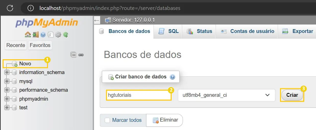 Crear base de datos