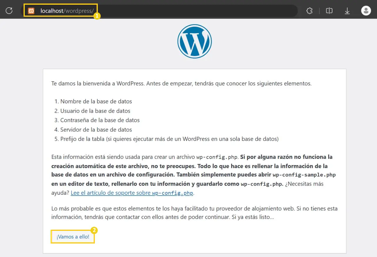 localhost wordpress