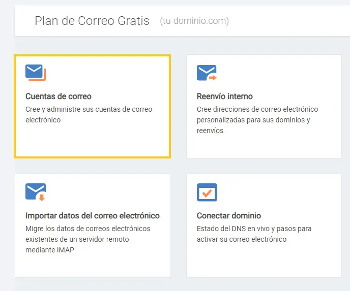 cuentas de correo