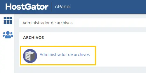 administrador de archivos cpanel