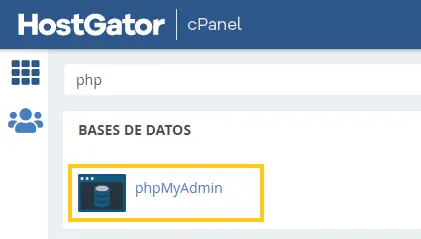 PHPMyAdmin cPanel