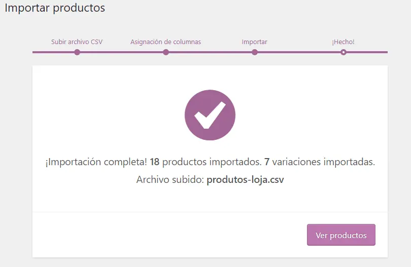 importcaion woocommerce completa