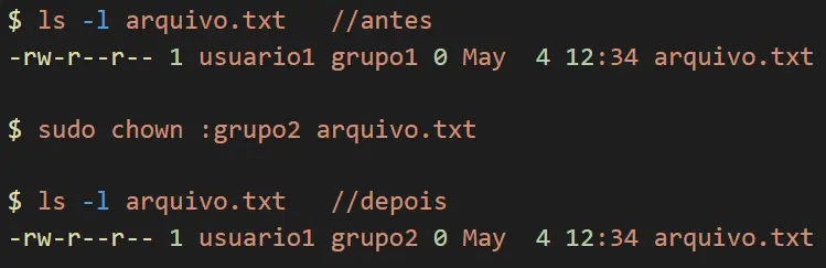 sudo chown :grupo2 archivo.txt 